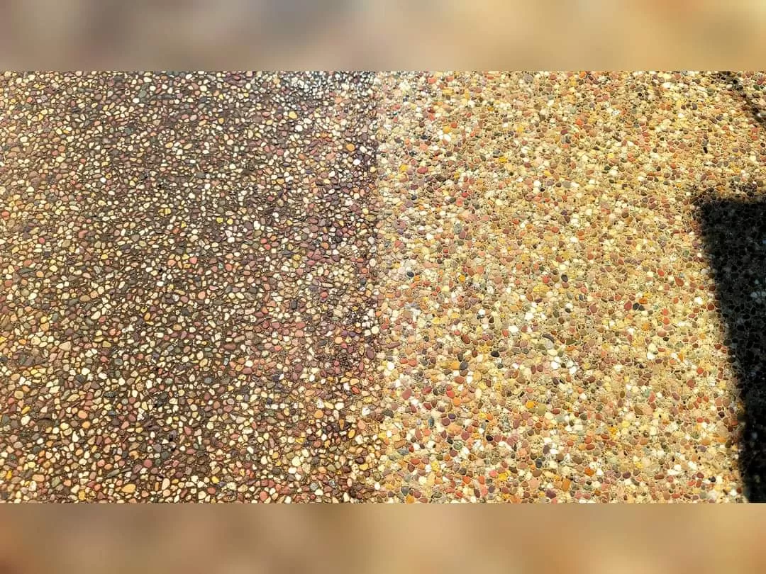 Exposed Aggregate Soft Wash in Vacaville, CA