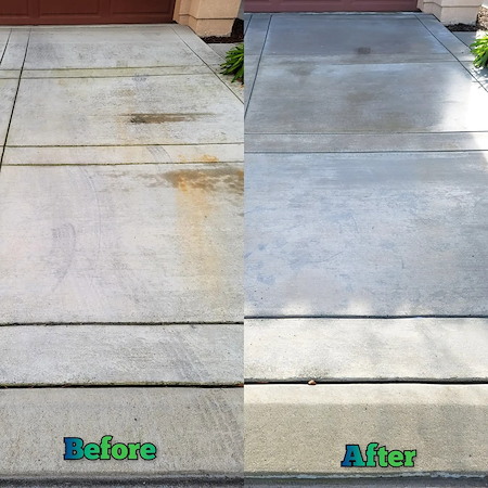 Rust stain removal for driveways sidewalks and exterior walls